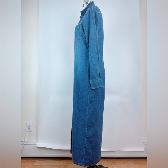 Moda International Long Denim Shirts Dress Size Medium - Picture 4 of 13